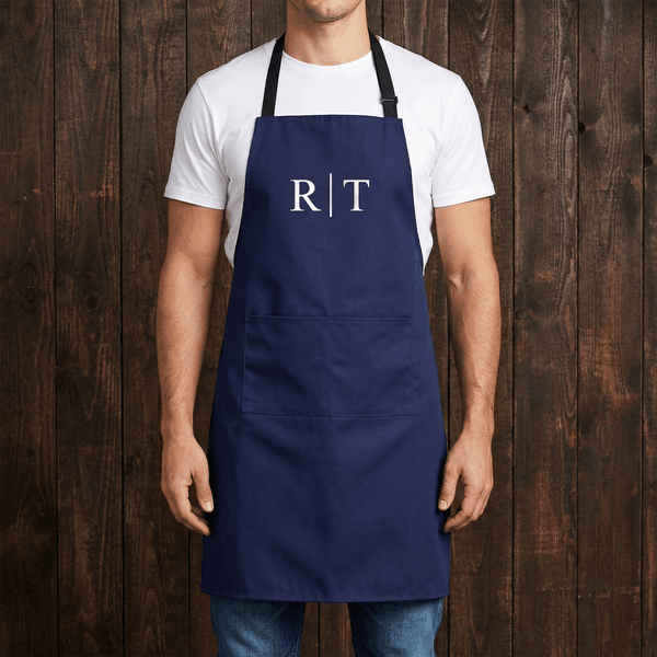 Personalized Vintage Simple Pattern Adult Apron with Name and Initial Daily Kitchen Cooking Father's Day Birthday Gift for Dad Man