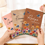 Personalizzato Nuovo Capitolo Fiore acquerellato A5 Taccuino in pelle PU con nome Forniture per ufficio Regalo di pensionamento per amici pensionati