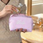 Personalizado Multicolor Bordado Rayas Bolsa de Maquillaje con Nombre Día de la Madre Fiesta de Novia Regalo para Madre Dama de honor