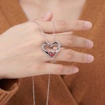 Personalized Dainty Birthstone Heart Necklace with Engraved Text Exquisite Jewelry Mother's Day Birthday Anniversary Gift for Mom Woman