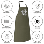 Personalized Vintage Simple Pattern Adult Apron with Name and Initial Daily Kitchen Cooking Father's Day Birthday Gift for Dad Man