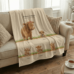 Personalised 1-10 Highland Cow Soft Throw Blanket with Name Home Decor Mother's Day Birthday Gift for Mom Grandma