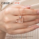 Gepersonaliseerde Hart Zirkoon Outline Smiley Emoji Halsketting met Geboortesteen en Gegraveerde Tekst Verjaardag Moederdag Cadeau voor Mam | Callie × emoji ™