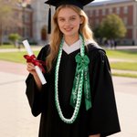 Lei de fin d'études tressé multicolore personnalisé Class of 2026 avec noeud et texte Fête de fin d'études Cadeau de fin d'études pour les diplômés