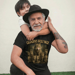 Personalized Wolf Dad & Wolf Kids Pattern 100% Cotton T-shirt with 1-10 Names and Text Father's Day Gift for Father Husband