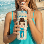 Personalisierte Strand Cartoon Charakter 20 oz isoliert Skinny Tumbler mit Namen täglichen Gebrauch Geburtstag Geschenk für sie