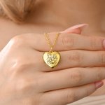 Personalisierte einfache Linie Familie Foto herzförmig Medaillon Halskette zierlich Schmuck Geburtstag Muttertag Geschenk für Mama Familie