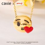 Kiss Emoji Explosion Cloud Collier avec texte Dainty Jewelry Birthday Anniversary Mother's Day Gift for Girlfriend | Callie × emoji ™