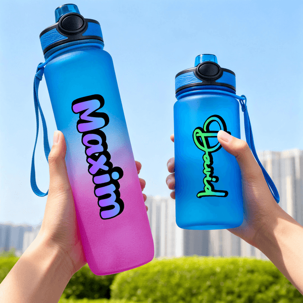 Personalisierte Gradient Farbe 17 oz / 32 oz Sport Wasserflasche mit Namen täglichen Gebrauch Sport Geschenk für Teenager Sportliebhaber