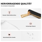 Personalisierte Katzen-Geldbörse in Blumenprägung-Optik | mit Namen | Portemonnaie | Geburtstag Jahrestag Muttertag Geschenk für Katzenliebhaber