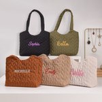 Personalisierte Diamant gesteppt Stickerei leichte Tragetasche mit Namen täglichen Gebrauch Reise Geburtstag Geschenk für Frauen