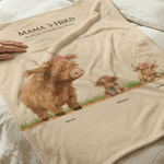 Personalised 1-10 Highland Cow Soft Throw Blanket with Name Home Decor Mother's Day Birthday Gift for Mom Grandma