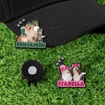 Henkilökohtainen Golf Set Pet Photo Golf Ball Marker Magneettinen Hat Clip nimi Syntymäpäivä Vuosipäivä Game Day lahja Golf Player Pet Lover