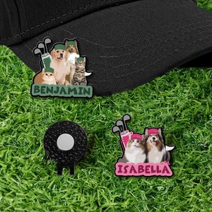 Personalized Golf Set Pet Photo Golf Ball Marker Magnetic Hat Clip with Name Birthday Anniversary Game Day Gift for Golf Player Pet Lover