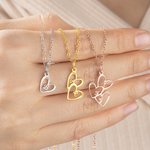 Personalisierte 1-5 Herzen Anhänger Halskette zarten Schmuck mit anfänglichen täglichen Verschleiß Geburtstag Muttertag Geschenk für Mama Freund