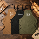 Personalized Vintage Simple Pattern Adult Apron with Name and Initial Daily Kitchen Cooking Father's Day Birthday Gift for Dad Man