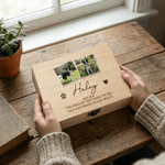 Personalized Pet Photo Birth and Death Years Wooden Memory Storage Box with Name and Text Loss of Pet Memorial Gift for Pet Owner Lover