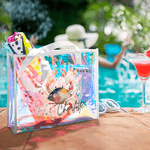 Gepersonaliseerde Ocean Creature Holografische Transparante Draagtas met Naam Zomer Vakantie Dagelijks Gebruik Verjaardagscadeau voor Vrienden Meisjes