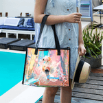 Gepersonaliseerde Ocean Creature Holografische Transparante Draagtas met Naam Zomer Vakantie Dagelijks Gebruik Verjaardagscadeau voor Vrienden Meisjes