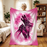 Personalized Watercolor Galaxy Butterfly Holding Hands Soft Throw Blanket with Name Home Decor Mother’s Day Gift for Her