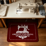 Personalized Retro Sewing Machine Non-Slip Doormat with Name Home Decor Daily Use Birthday Gift for Sewing Enthusiasts
