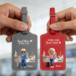 Portapassaporto personalizzato a tema viaggio con nome e citazione, personaggio carino dei cartoni animati, regalo per le ragazze amanti dei viaggi