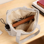 Gepersonaliseerde parelmoer effect geboorte bloem Corduroy grote tas met naam dagelijks gebruik Moederdag cadeau voor vrouwen