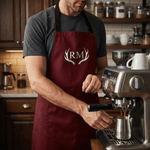 Personalized Vintage Simple Pattern Adult Apron with Name and Initial Daily Kitchen Cooking Father's Day Birthday Gift for Dad Man