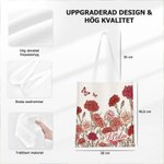 Personlig tygväska med månadsblomma och namn unik blommig tygpåse perfekt för vårens utflykter och picknick som mors dag present