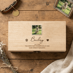 Personalized Pet Photo Birth and Death Years Wooden Memory Storage Box with Name and Text Loss of Pet Memorial Gift for Pet Owner Lover
