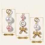 Gepersonaliseerde Parel Strik Kralen Bedel Bladwijzer met initiaal Verjaardagscadeau voor boekenliefhebbers Boekenwurmen