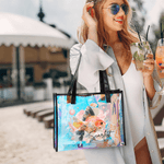 Gepersonaliseerde Ocean Creature Holografische Transparante Draagtas met Naam Zomer Vakantie Dagelijks Gebruik Verjaardagscadeau voor Vrienden Meisjes