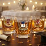 Personalized Collegiate Style Medical Emblem 10 oz Whiskey Glass with Name Daily Drinking Graduation Gift for Medical Architecture Graduates