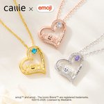 Gepersonaliseerde Hart Zirkoon Outline Smiley Emoji Halsketting met Geboortesteen en Gegraveerde Tekst Verjaardag Moederdag Cadeau voor Mam | Callie × emoji ™