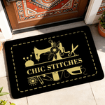 Personalized Retro Sewing Machine Non-Slip Doormat with Name Home Decor Daily Use Birthday Gift for Sewing Enthusiasts