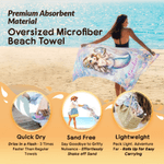 Personalized Gorgeous Summer Mermaid Princess Quick Dry Beach Towel with Name Beach Party Birthday Gift for Girls Friends Family