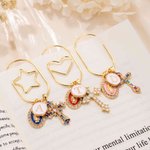 Personalized Catholic Cross Paper Clip with Initial Religious Baptism First Communion Gift for Book Lovers Bookworm