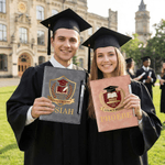 Personalized Graduates Badge Design PU Leather Refillable Binder Notebook Pen Set with Name Daily Use Gift for Medical Architecture Graduates