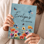 Personalizzato Nuovo Capitolo Fiore acquerellato A5 Taccuino in pelle PU con nome Forniture per ufficio Regalo di pensionamento per amici pensionati