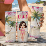 Personalisierte Strand Cartoon Charakter 20 oz isoliert Skinny Tumbler mit Namen täglichen Gebrauch Geburtstag Geschenk für sie