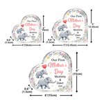 Personalisierte niedliche Mama Baby Elefant floralen Acryl herzförmige Plakette mit Namen Home Decor ersten Muttertag Geschenk für Mama Kind
