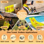 Personalized Cute Animal Pattern Oversized Quick-Dry Beach Towel with Name Beach Party Birthday Gift for Kids Boys Girls