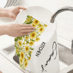 Personalised Birth Flower Waffle Tea Towel with Name Daily Use Birthday Mother's Day Gift for Mom Family