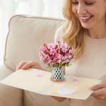 Personalized 3D Flower Greeting Card with Text Birthday Anniversary Valentine's Day Mother's Day Gift for Her