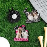 Henkilökohtainen Golf Set Pet Photo Golf Ball Marker Magneettinen Hat Clip nimi Syntymäpäivä Vuosipäivä Game Day lahja Golf Player Pet Lover