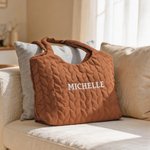 Personalisierte Diamant gesteppt Stickerei leichte Tragetasche mit Namen täglichen Gebrauch Reise Geburtstag Geschenk für Frauen