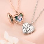 Personalisierte einfache Linie Familie Foto herzförmig Medaillon Halskette zierlich Schmuck Geburtstag Muttertag Geschenk für Mama Familie