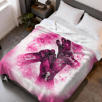 Personalized Watercolor Galaxy Butterfly Holding Hands Soft Throw Blanket with Name Home Decor Mother’s Day Gift for Her
