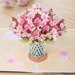 Personalized 3D Flower Greeting Card with Text Birthday Anniversary Valentine's Day Mother's Day Gift for Her