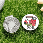 Personalized Golf Cart Golf Ball Marker Magnetic Hat Clip with Name Birthday Game Day Gift for Golf Player